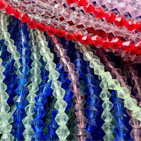 200 Strands Glass Crystal bicone Beads 3mm - 4mm green red blue clear lot - Picture 13 of 13